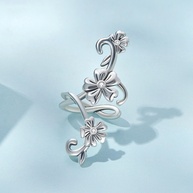 Brincos Flor Bamoer 925: Elegância em Prata - imagem 2