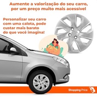Kit 4 Calotas Aro 14 Grand Siena Prata Grid - Cubo Baixo e Fixação Segura - imagem 5