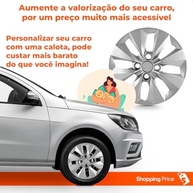 Kit 4 Calotas Gol Voyage G6 Aro 14 Prata Cubo Alto Grid - Renove Seu Carro! - imagem 5