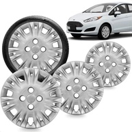 Kit 4 Calotas Aro 14 Prata Grid New Fiesta 2014-2017 - Cubo Baixo - imagem 2