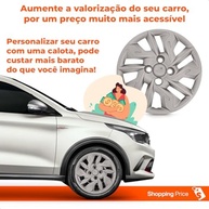 Kit 4 Calotas Aro 14 Fiat Argo 17-20 Prata Cubo Baixo Grid - Design Esportivo e Proteção - imagem 5
