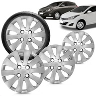 Kit 4 Calotas Aro 14 Hb20 Hb20S Prata Grid - Cubo Baixo - imagem 2