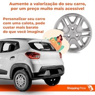 Kit 4 Calotas Aro 14 Kwid 2018-2020 Prata Grid - Design Esportivo e Proteção - imagem 5