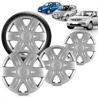 Kit 4 Calotas Sandero Logan Scenic Aro 15 Prata Grid - Design e Proteção - imagem 2