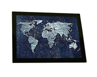 Quadro Decorativo Mapa Mundi A3 em Metal Prata - Moldura Elegante com Grampos Flexíveis para Troca de Arte - imagem 2