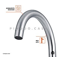 Torneira Cozinha Inox Monocomando 360° Pingoo - Prata - imagem 2