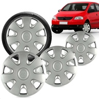 Kit 4 Calotas Fox City Aro 14 Prata - Design Grid e Fixação por Pressão - imagem 1