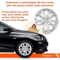 Kit 4 Calotas Aro 15 Onix Prisma 2020 Prata Grid - Design Moderno e Fixação Segura - imagem 5