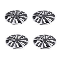 Kit 4 Calotas Aro 14 Universal Preta e Prata - Proteção e Estilo para Carros, SUVs e Caminhões - imagem 3