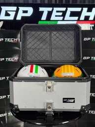 Bauleto Traseiro Moto GP Tech 65L Alumínio Polido Prata - Segurança e Estilo para Sua Viagem - imagem 2