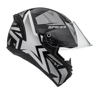 Capacete Peels Spike II: Estilo Geométrico Preto e Prata com Viseira Clara para Motociclistas - imagem 3