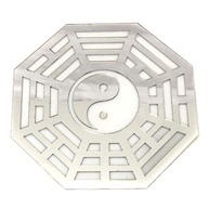 Baguá Yin Yang Acrílico Espelhado Prateado 15cm - Equilíbrio Energético com Design Moderno - imagem 1