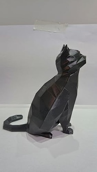 Escultura de Gato Geométrico 15cm Preta - Decoração Moderna para Mesa e Prateleira - imagem 3