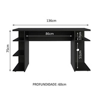 Mesa Gamer para Computador 136cm com Prateleiras - Madesa 9409 - imagem 3