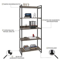 Estante Multiuso 5 Prateleiras 187x80cm Industrial - Design Moderno e Resistente - imagem 4