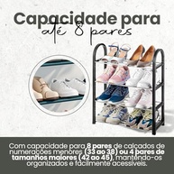 Sapateira Organizadora Portátil com 4 Prateleiras - 8 Pares, Design Moderno e Leve - imagem 3