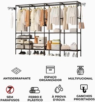 Arara Sapateira Cabideiro Multiuso com 4 Colunas e 10 Prateleiras – Organize Roupas e Sapatos com Estilo e Praticidade - imagem 4