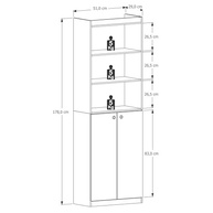 Organizador Livreiro Moderno com 5 Prateleiras e 2 Portas - Design Clean para Sala e Escritório - imagem 4
