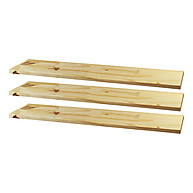 Prateleiras de Pinus Maciço: Kit 3x60x20cm + Suportes - imagem 1