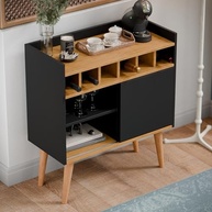 Aparador Buffet Florença - Design Retrô com Adega e Prateleiras para Sala de Jantar - imagem 5