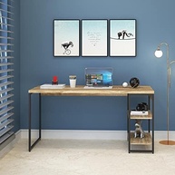 Escrivaninha com Estante Baixa 1,50m - Design Industrial Moderno com 2 Prateleiras - imagem 2