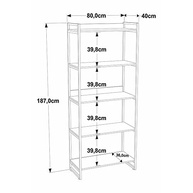 Estante Multiuso 5 Prateleiras 187x80cm Industrial - Design Moderno e Resistente - imagem 3