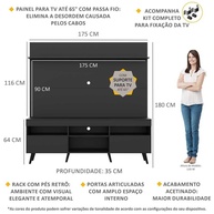 Rack TV 65" Retrô: Painel + Prateleiras - imagem 2