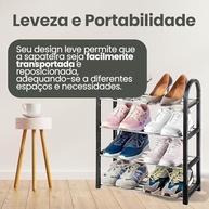 Sapateira Organizadora Portátil com 4 Prateleiras - 8 Pares, Design Moderno e Leve - imagem 2