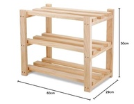Sapateira de Madeira Pinus Natural com 3 Prateleiras – Organize seu Espaço com Estilo - imagem 3