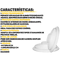 Tampa Plástico 25cm para Micro-ondas – Anti-Respingo e Prática - imagem 2