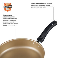 Frigideira Alta 24cm com Tampa de Vidro Cereja: Antiaderente e Prática - imagem 2