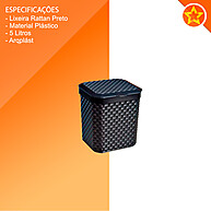 Lixeira 5L para Pia com Tampa Rattan – Elegante e Prática - imagem 2