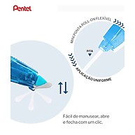 Fita Corretiva Pentel Azul 5x6mm: Correção Rápida e Prática - imagem 1