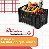 Caixa Hortifruti Agrícola Preta 50L - Resistente e Prática - imagem 1
