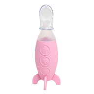 Colher de Silicone com Dispenser Rosa - Refeições Práticas e Seguras para Bebês - imagem 1