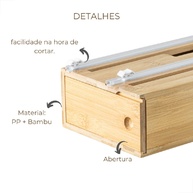 Porta Rolos de Cozinha 2 em 1: Bambu e Praticidade - imagem 2