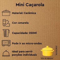 Mini Caçarola Cerâmica Amarela: Charme e Praticidade! - imagem 2