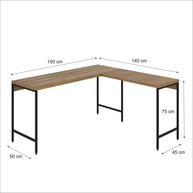 Mesa Escritório em L Industrial 150x140cm: Design e Praticidade - imagem 2