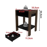 Mesa de Cabeceira Preta/Nogal: Design e Praticidade - imagem 2