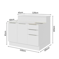 Ilha de Cozinha 120cm Stella: Design e Praticidade! - imagem 2
