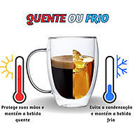 Kit 2 Canecas de Vidro 350ml - Elegância e Praticidade - imagem 1