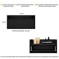 Mesa de Cabeceira Suspensa 60cm – Elegância e Praticidade - imagem 2