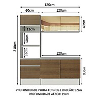 Armário de Cozinha Compacta 180cm Branco/Rustic – Elegância e Praticidade - imagem 2
