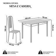 Mesa de Jantar 120cm com Cadeiras: Elegância e Praticidade - imagem 2