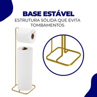 Suporte Papel Higiênico Dourado: Elegância e Praticidade - imagem 2