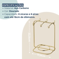 Organizador de Xícaras Dourado: Elegância e Praticidade - imagem 2