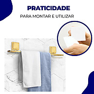 Porta Toalhas Dourado Sem Furo: Elegância e Praticidade - imagem 2