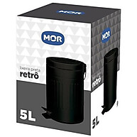 Lixeira Retrô Preta 5L Inox – Elegância e Praticidade - imagem 2