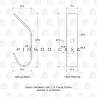 Gancho Toalha Duplo Itiquira: Elegância e Praticidade - imagem 2