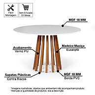 Mesa de Jantar Redonda 6 Lugares: Elegância e Praticidade - imagem 2